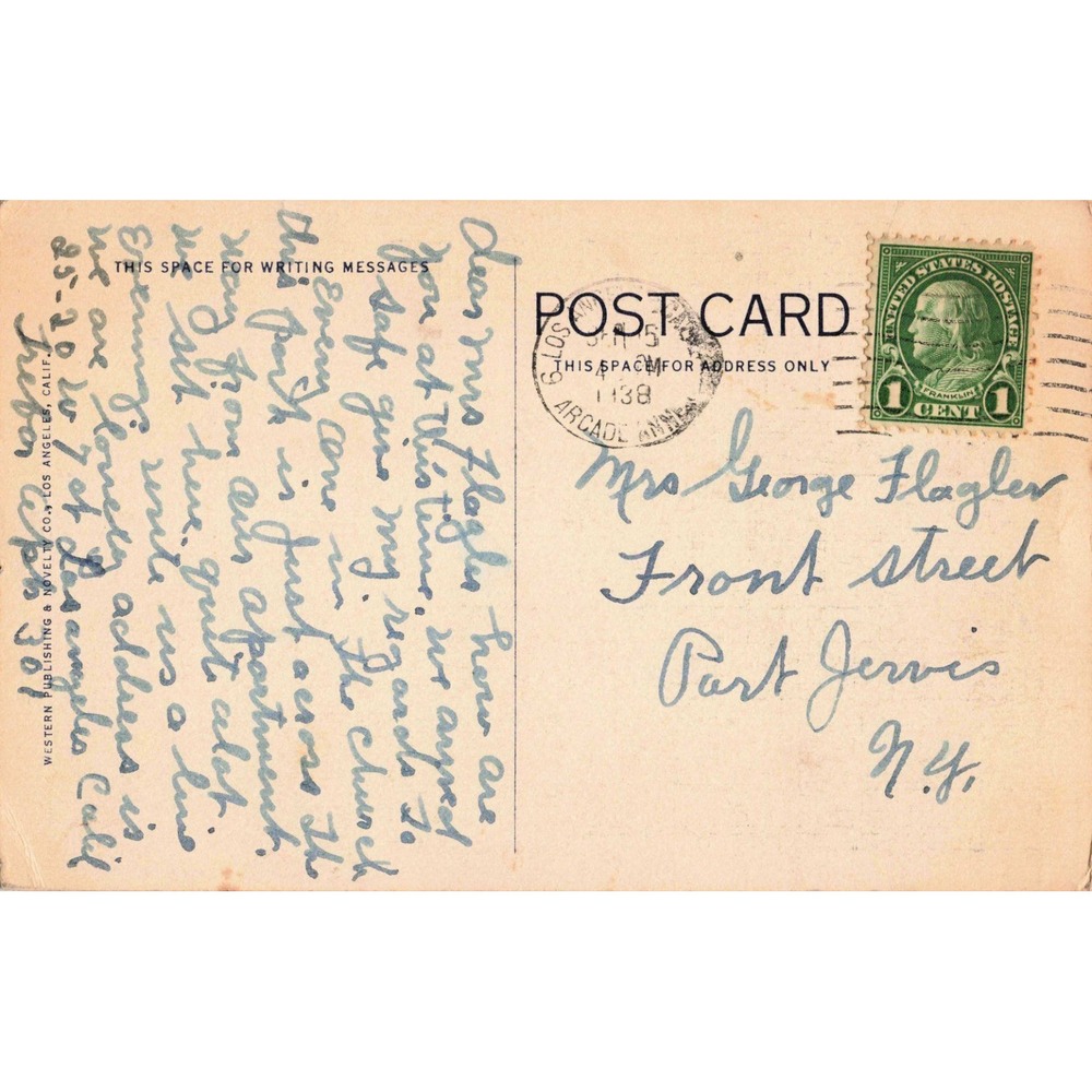 Westlake Park Los Angeles California CA Vintage Linen Postcard 1938 Lake LA-17 - Picture 2 of 2